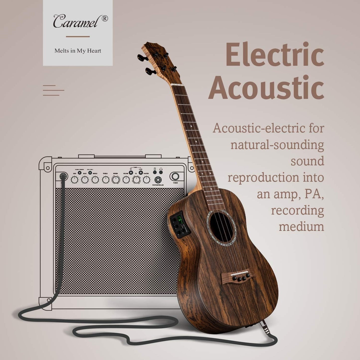 Caramel Professional Tenor Electric Ukulele Kit