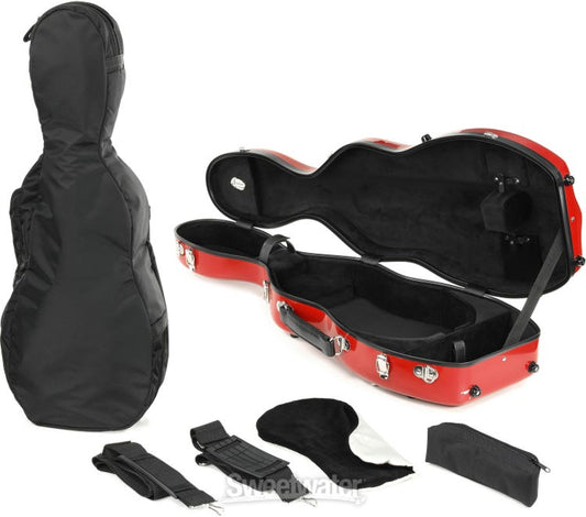 B1062FBLS-1-RBK FIBER CELLO-SHAPED VN RED WITH